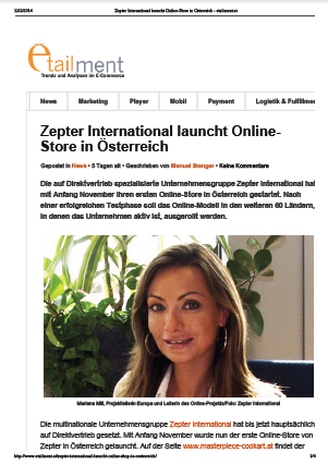 Zepter International launcht Online-Store in Österreich - etailment